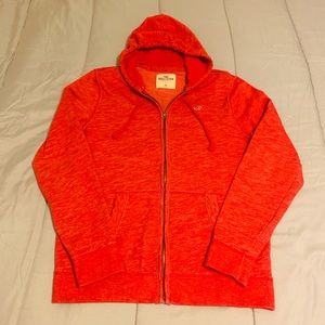 Hollister XL zip up red hoodie